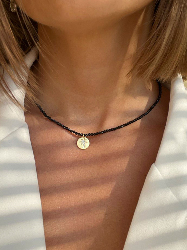 Spinell-Choker mit Palmenanhänger D4894