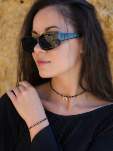 Black moonstone necklace 5541