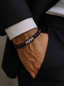 Men's money bracelet made of amethyst 4798