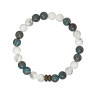 Herrenarmband aus Kacholong und Jade D4982