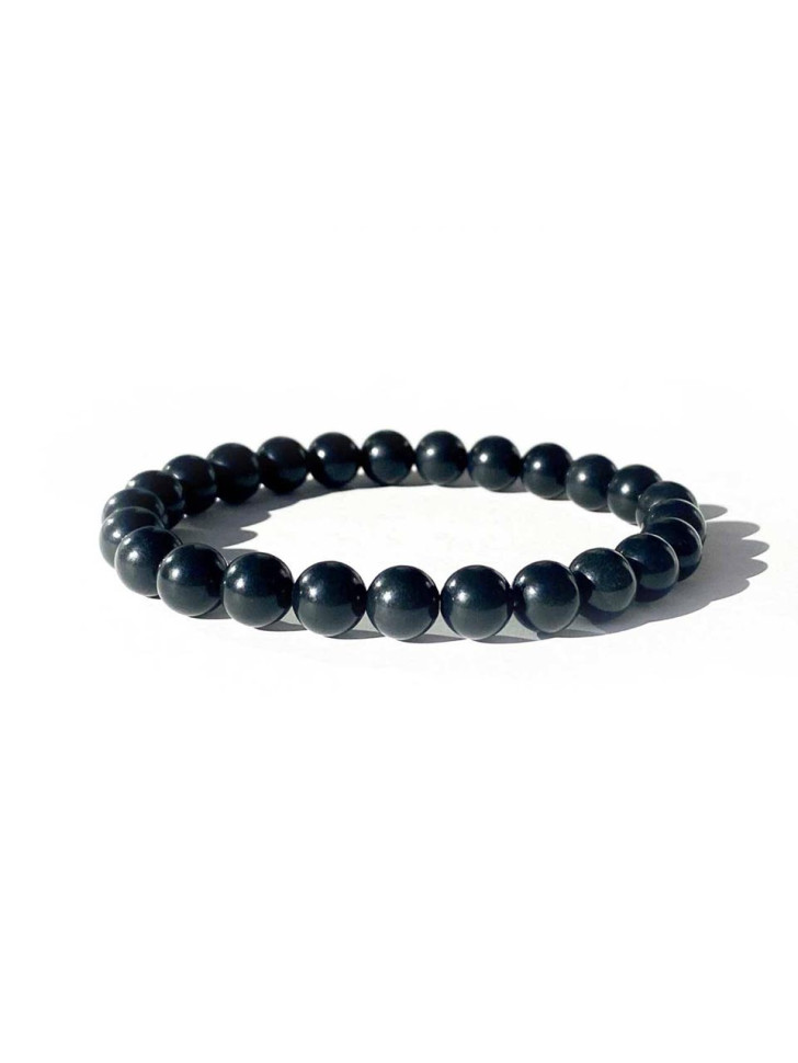 Herrenarmband aus natürlichen Shungit-Steinen D4879