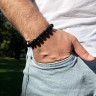 Herrenarmband aus natürlichen Shungit-Steinen D4879