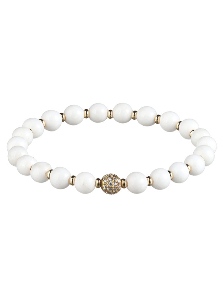 Weißes Jade-Armband D4997
