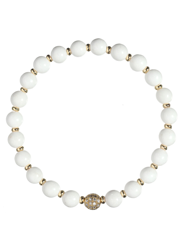 Weißes Jade-Armband D4997