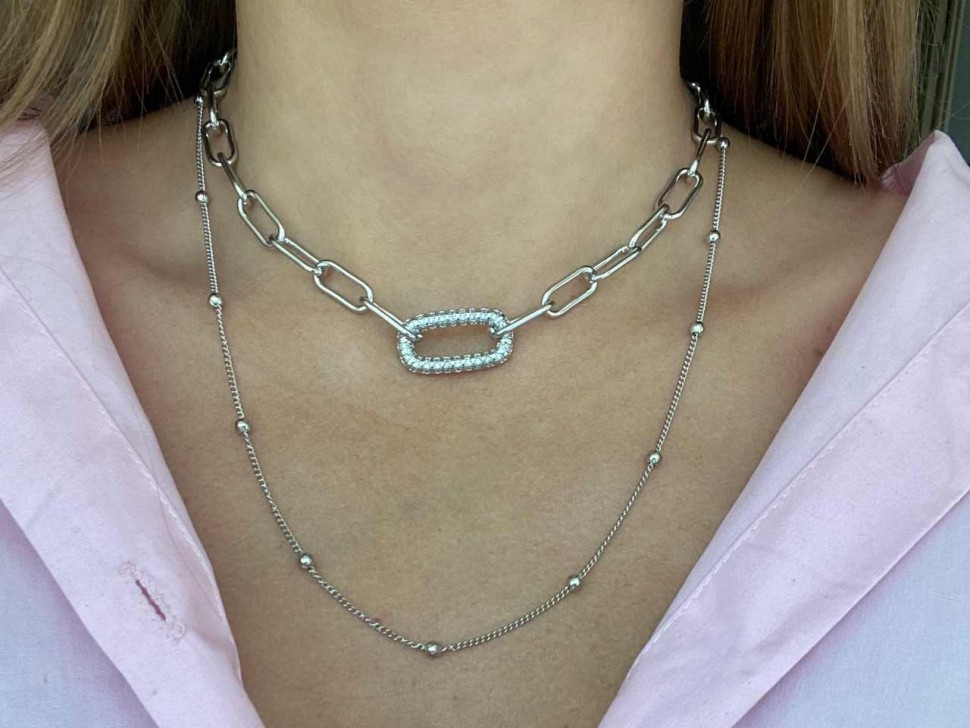 Doppelte Edelstahlkette D4802