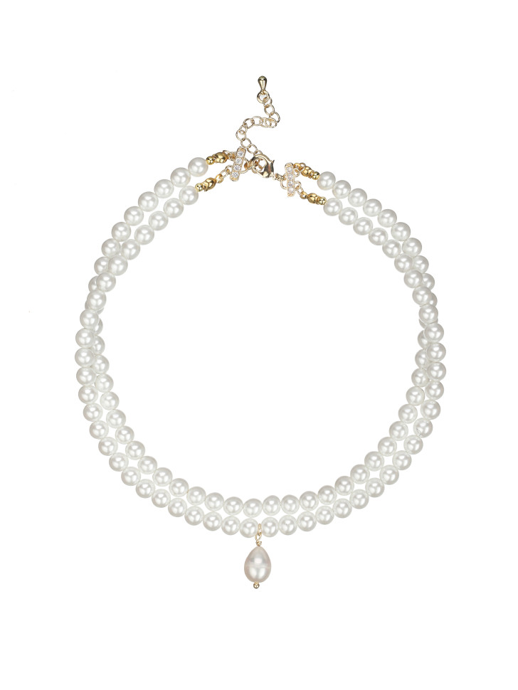 Halsband mit Perlmutt in zwei Reihen D4807