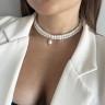 Halsband mit Perlmutt in zwei Reihen D4807