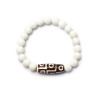 Weißes Jade-Armband mit Dzi-Perle D4996