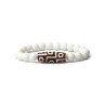 Weißes Jade-Armband mit Dzi-Perle D4996