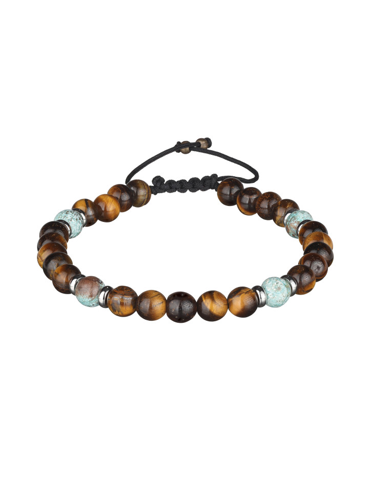 Herrenarmband aus schwarzem Stein D3463