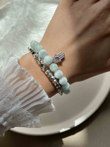 Set of angelite and hematite bracelets 5231