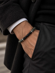 Herrenarmband aus Jade und Achat 5116