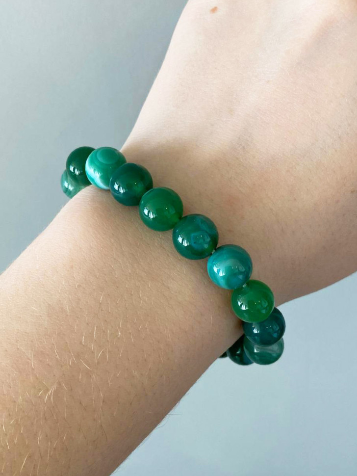 Grünes Agat-Armband D4555