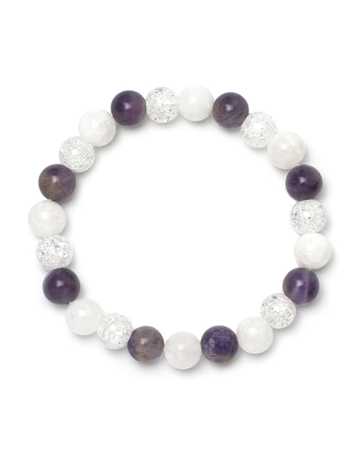 Armband aus natürlichen Amethyst-, Jade- und Bergkristallsteinen D4882