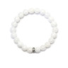Weißes Jade-Armband mit Fianit-Steinen D4579