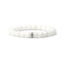 Weißes Jade-Armband mit Fianit-Steinen D4579