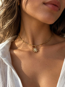 Choker aus Hämatit mit Sonne 1229
