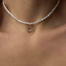 Choker mit Perlen und Herzanhänger D4888