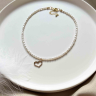 Choker mit Perlen und Herzanhänger D4888