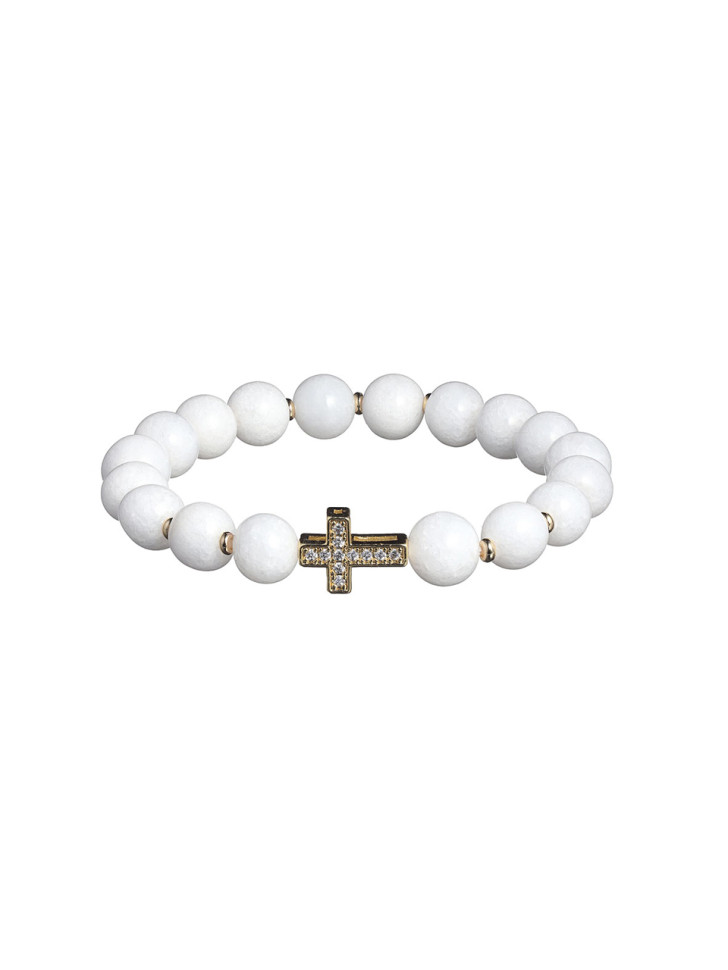 Weißes Jade-Armband D4753