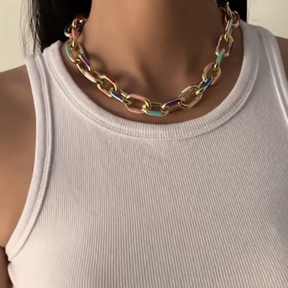 Große Modeschmuck-Halskette D4899