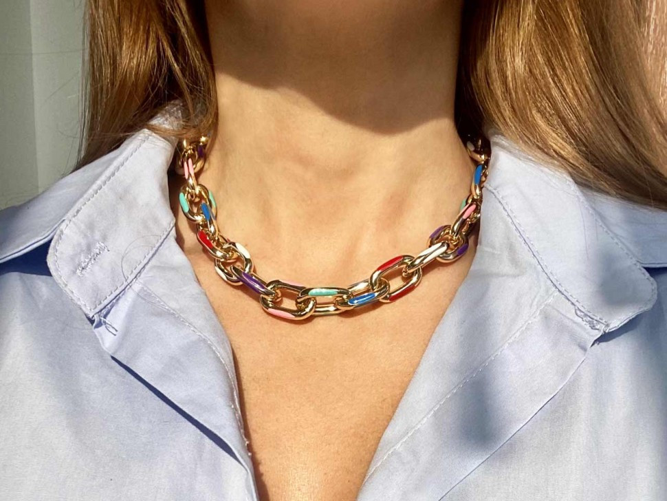 Große Modeschmuck-Halskette D4899