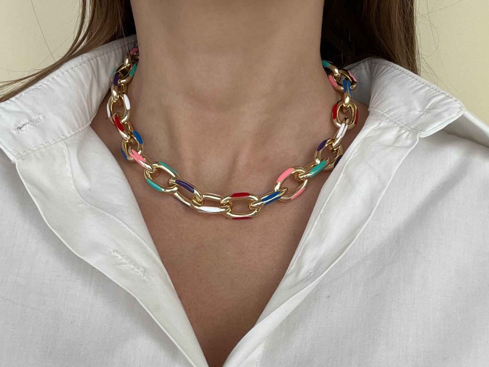 Große Modeschmuck-Halskette D4899