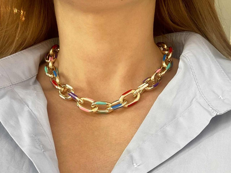 Große Modeschmuck-Halskette D4899