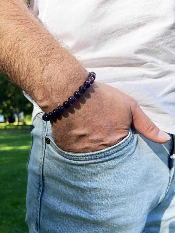 Herrenarmband aus Amethyst D4509