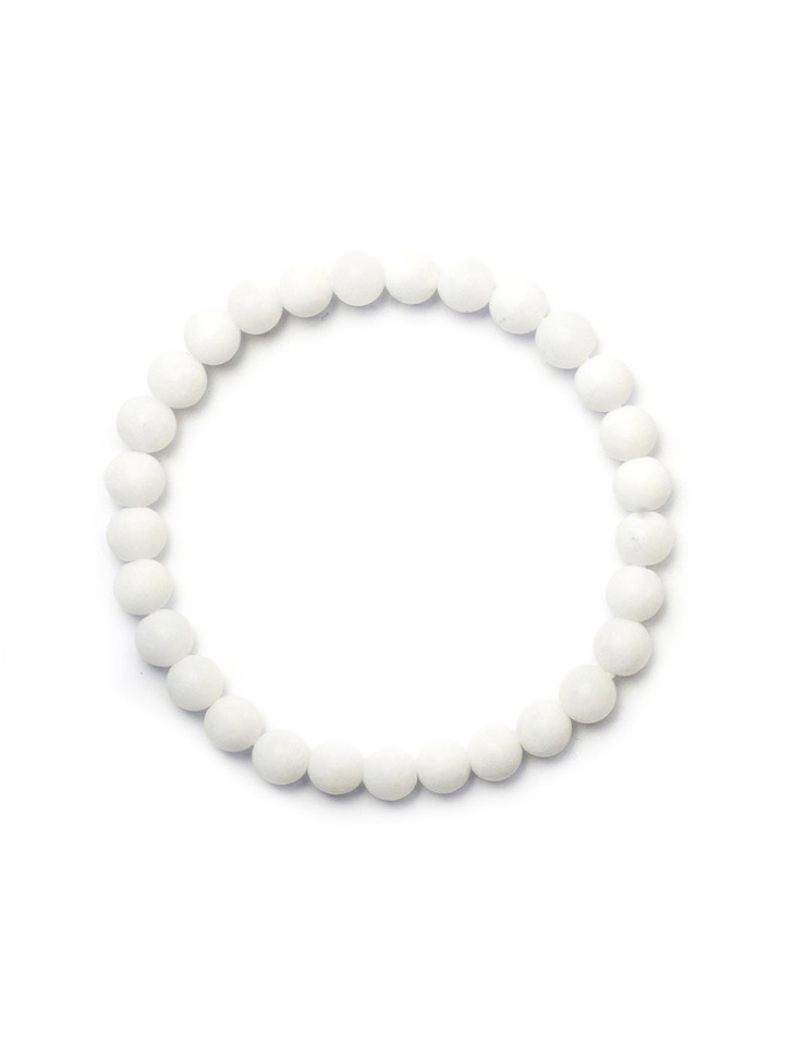 Armband aus weißem Jadeit D5017