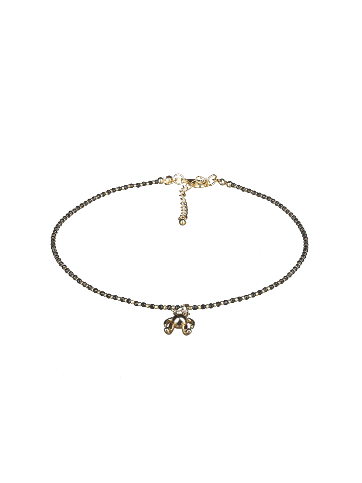 Spinell-Choker mit Bärenanhänger D4886
