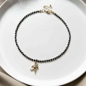 Spinell-Choker mit Bärenanhänger D4886