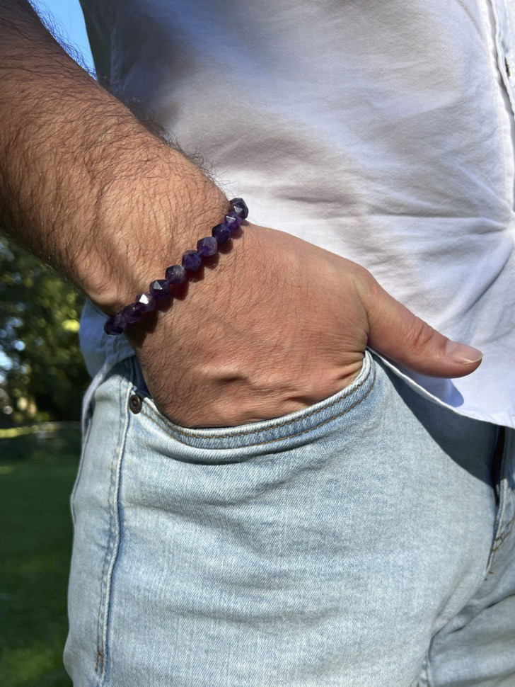 Herrenarmband aus Amethyst D4915