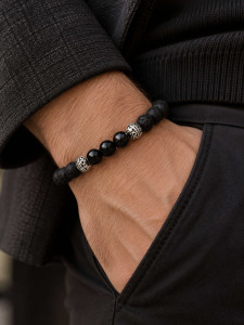 Herrenarmband aus vulkanischer Lava 4487