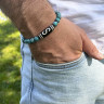 Armband aus Achat mit tibetischer Dzi-Perle D4671