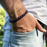 Herrenarmband aus mattem Amethyst D4856