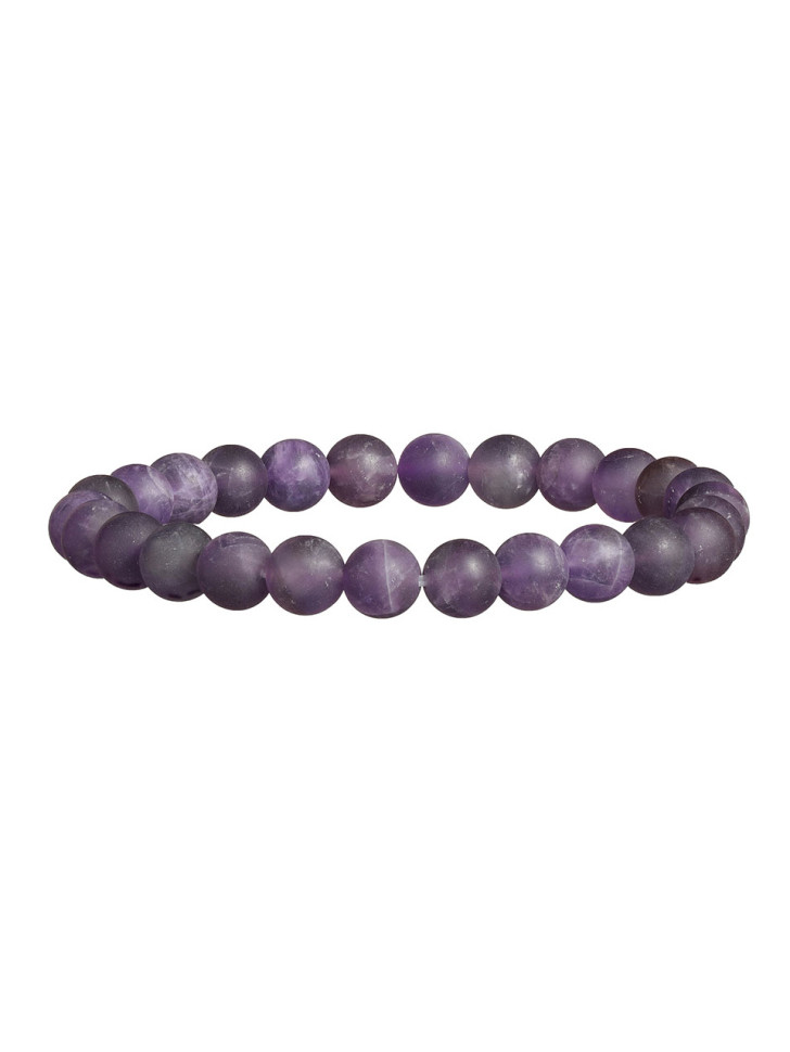 Herrenarmband aus mattem Amethyst D4856