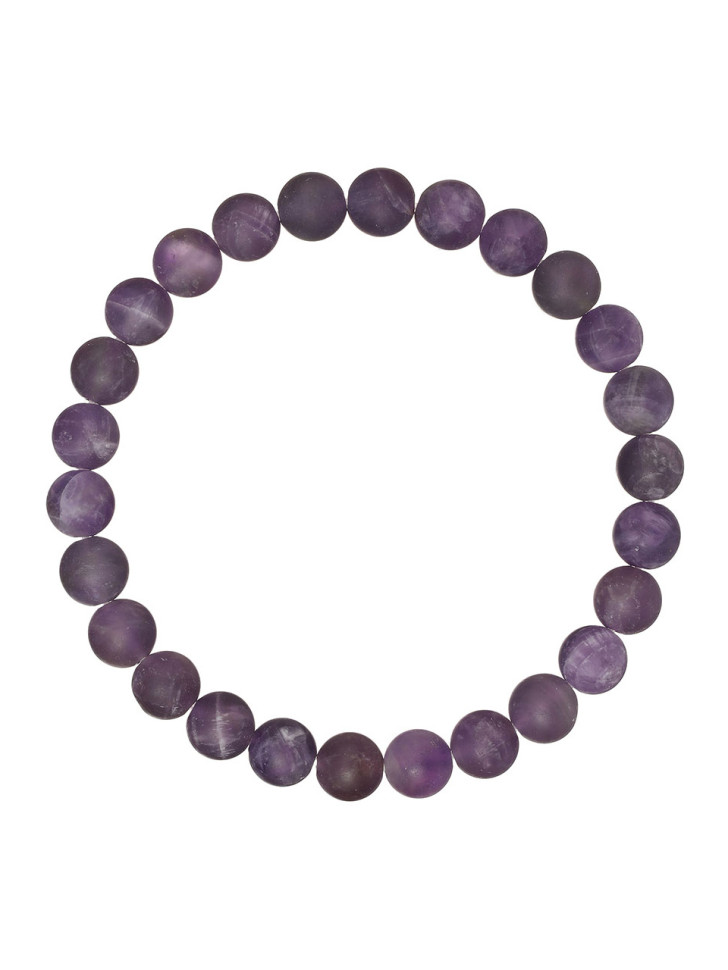 Herrenarmband aus mattem Amethyst D4856