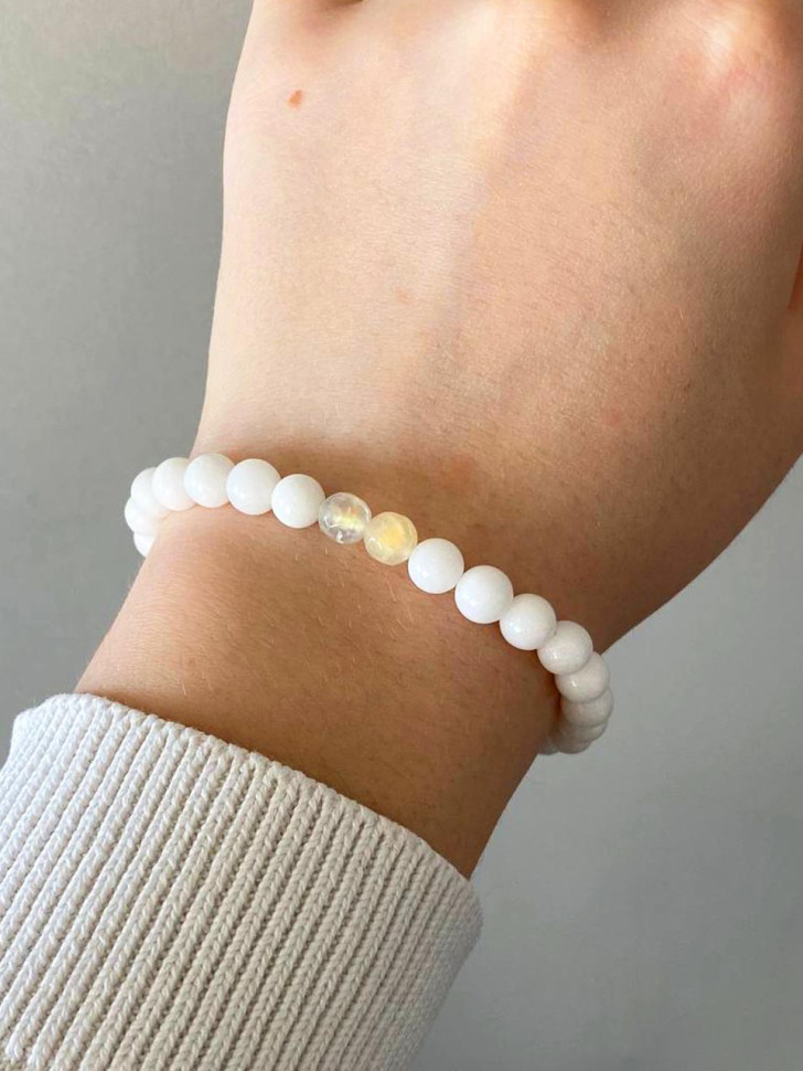 Armband aus Achat- und Jadeitstein "Einheit" D4950