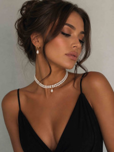 Lebijou Double-Strand Mother-of-Pearl Choker 4807