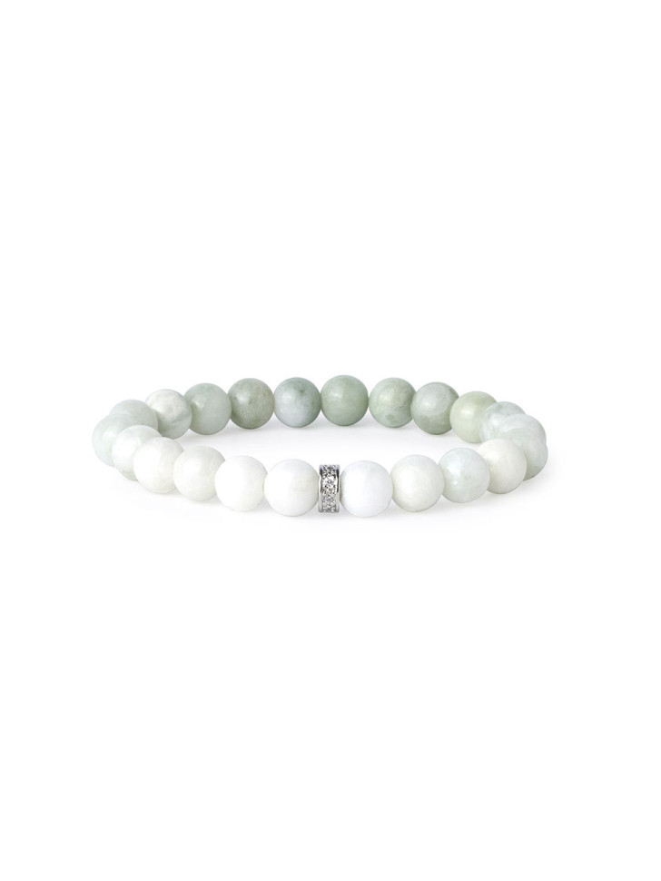 Armband aus weiß-grünem Jadeit D4590