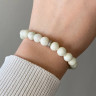 Armband aus weiß-grünem Jadeit D4590