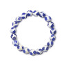 Armband aus weiß-blauem Achat D5060