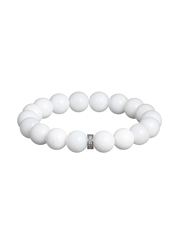 Armband aus weißem Jadeit D5421