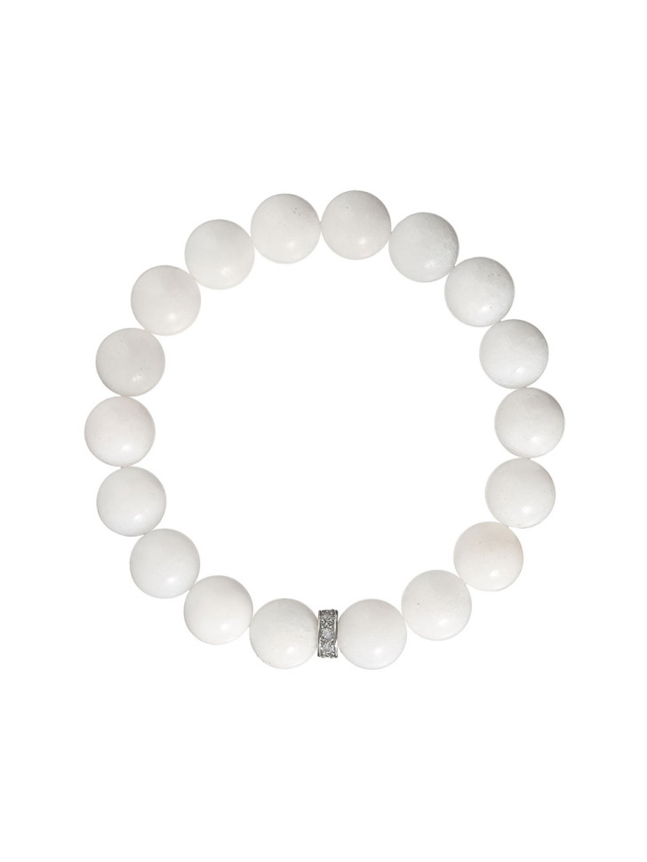 Armband aus weißem Jadeit D5421