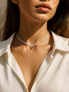 Lebijou Women's Natural Mother of Pearl Choker 4701