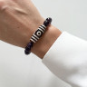 Geflochtenes Armband aus Amethyst und dreifäugiger Dzi-Perle D4690