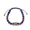 Geflochtenes Armband aus Amethyst und dreifäugiger Dzi-Perle D4690