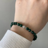 Armband aus weißem Jadeit mit Perle D5002