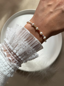 Bracelet with pearls and multicolored cubic zirconia 5172